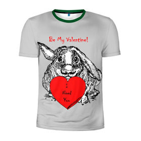 Мужская футболка 3D спортивная с принтом Be my Valentine в Екатеринбурге, 100% полиэстер с улучшенными характеристиками | приталенный силуэт, круглая горловина, широкие плечи, сужается к линии бедра | 14 | animal | be my valentine | february | heart | holiday | i need you | love | rabbit | valentines day | будь моей валентинкой | день святого валентина | животное | заяц | кролик | любовь | праздник | сердце | ты мне нужен | февраль