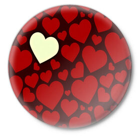 Значок с принтом Одинокое сердце в Екатеринбурге,  металл | круглая форма, металлическая застежка в виде булавки | 14 февраля | valentines day | день влюбленных | игрушка | любовь | медведь | сердце