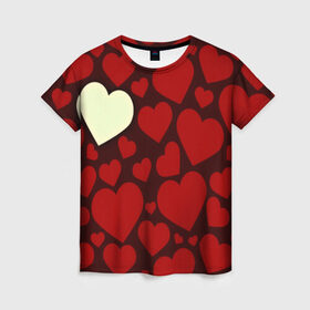Женская футболка 3D с принтом Одинокое сердце в Екатеринбурге, 100% полиэфир ( синтетическое хлопкоподобное полотно) | прямой крой, круглый вырез горловины, длина до линии бедер | 14 февраля | valentines day | день влюбленных | игрушка | любовь | медведь | сердце