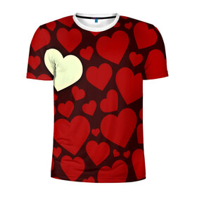 Мужская футболка 3D спортивная с принтом Одинокое сердце в Екатеринбурге, 100% полиэстер с улучшенными характеристиками | приталенный силуэт, круглая горловина, широкие плечи, сужается к линии бедра | Тематика изображения на принте: 14 февраля | valentines day | день влюбленных | игрушка | любовь | медведь | сердце