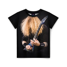Детская футболка 3D с принтом Dave Mustaine в Екатеринбурге, 100% гипоаллергенный полиэфир | прямой крой, круглый вырез горловины, длина до линии бедер, чуть спущенное плечо, ткань немного тянется | Тематика изображения на принте: dave | megadeth | metal | mustaine | rattlehead | rock | thrash | vic | дейв | мастейн | мегадет | метал | рок | треш