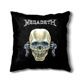 Подушка 3D с принтом Megadeth в Екатеринбурге, наволочка – 100% полиэстер, наполнитель – холлофайбер (легкий наполнитель, не вызывает аллергию). | состоит из подушки и наволочки. Наволочка на молнии, легко снимается для стирки | dave | megadeth | metal | mustaine | rattlehead | rock | thrash | vic | дейв | мастейн | мегадет | метал | рок | треш