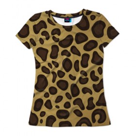 Женская футболка 3D с принтом Пантера в Екатеринбурге, 100% полиэфир ( синтетическое хлопкоподобное полотно) | прямой крой, круглый вырез горловины, длина до линии бедер | леопард | пятна | текстура