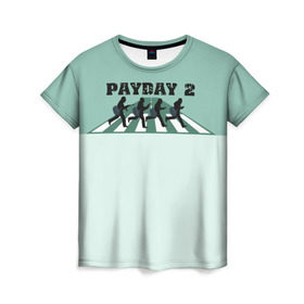 Женская футболка 3D с принтом Payday 2 в Екатеринбурге, 100% полиэфир ( синтетическое хлопкоподобное полотно) | прямой крой, круглый вырез горловины, длина до линии бедер | game | payday | payday 2 | игра | игрок | компьютерные игры | маски