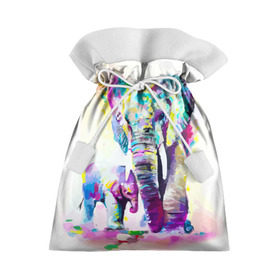 Подарочный 3D мешок с принтом Слоны в Екатеринбурге, 100% полиэстер | Размер: 29*39 см | animal | art | bright | child | color | elephants | family | mother | rainbow | spectrum | животные | искусство | мама | радуга | ребенок | семья | слоны | спектр | цвета | яркие