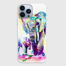 Чехол для iPhone 13 Pro Max с принтом Слоны в Екатеринбурге,  |  | Тематика изображения на принте: animal | art | bright | child | color | elephants | family | mother | rainbow | spectrum | животные | искусство | мама | радуга | ребенок | семья | слоны | спектр | цвета | яркие