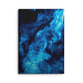 Обложка для автодокументов с принтом Smoke в Екатеринбурге, натуральная кожа |  размер 19,9*13 см; внутри 4 больших “конверта” для документов и один маленький отдел — туда идеально встанут права | Тематика изображения на принте: дым | огонь | пламя | синий