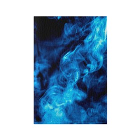 Обложка для паспорта матовая кожа с принтом Smoke в Екатеринбурге, натуральная матовая кожа | размер 19,3 х 13,7 см; прозрачные пластиковые крепления | дым | огонь | пламя | синий