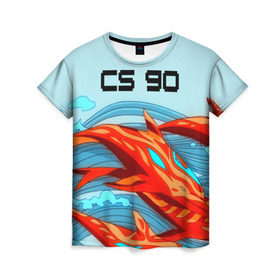 Женская футболка 3D с принтом CS GO: Aquamarine Revenge в Екатеринбурге, 100% полиэфир ( синтетическое хлопкоподобное полотно) | прямой крой, круглый вырез горловины, длина до линии бедер | cs go | global offensive | контр страйк аквамарин | шутер