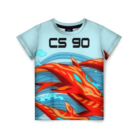 Детская футболка 3D с принтом CS GO: Aquamarine Revenge в Екатеринбурге, 100% гипоаллергенный полиэфир | прямой крой, круглый вырез горловины, длина до линии бедер, чуть спущенное плечо, ткань немного тянется | cs go | global offensive | контр страйк аквамарин | шутер