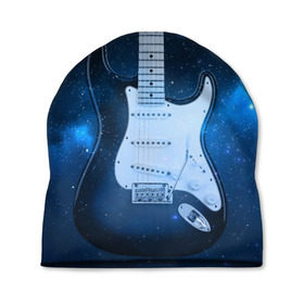 Шапка 3D с принтом Космическая гитара в Екатеринбурге, 100% полиэстер | универсальный размер, печать по всей поверхности изделия | fender | stratocaster | вселенная | галактика | гитра | космос | музыка | рок | рокнрол | стратокастер | туманность | фендер | электро | электрогитара