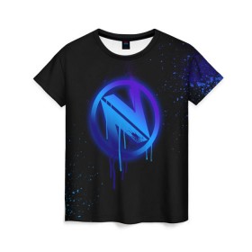 Женская футболка 3D с принтом cs:go - EnVyUs (Black collection) в Екатеринбурге, 100% полиэфир ( синтетическое хлопкоподобное полотно) | прямой крой, круглый вырез горловины, длина до линии бедер | cs | csgo | envyus | го | кс