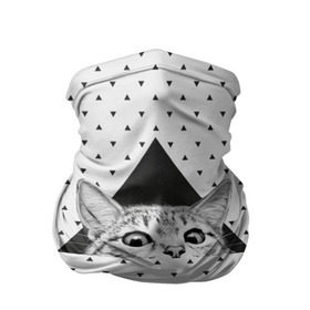 Бандана-труба 3D с принтом Взгляд кота в Екатеринбурге, 100% полиэстер, ткань с особыми свойствами — Activecool | плотность 150‒180 г/м2; хорошо тянется, но сохраняет форму | animal | beast | cat | feline | kitty | meow | triangle | взгляд | геометрия | животное | зверь | китти | кот | котенок | кошка | мяу | треугольник