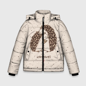 Зимняя куртка для мальчиков 3D с принтом Влюбленные ежики в Екатеринбурге, ткань верха — 100% полиэстер; подклад — 100% полиэстер, утеплитель — 100% полиэстер | длина ниже бедра, удлиненная спинка, воротник стойка и отстегивающийся капюшон. Есть боковые карманы с листочкой на кнопках, утяжки по низу изделия и внутренний карман на молнии. 

Предусмотрены светоотражающий принт на спинке, радужный светоотражающий элемент на пуллере молнии и на резинке для утяжки | amour | animal | beast | happy | heart | hedgehog | life | love | амур | влюбленность | ежик | животное | жизнь | зверь | любовь | объятья | радость | сердце | счастье