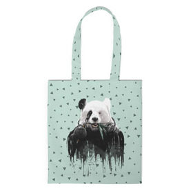 Сумка 3D повседневная с принтом Панда-художник в Екатеринбурге, 100% полиэстер | Плотность: 200 г/м2; Размер: 34×35 см; Высота лямок: 30 см | animal | art | artist | bear | beast | design | panda | style | арт | дизайн | животное | зверь | кисть | краски | медведь | панда | стиль | художник
