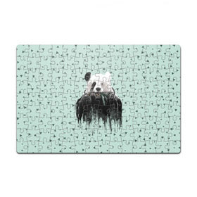 Пазл магнитный 126 элементов с принтом Панда-художник в Екатеринбурге, полимерный материал с магнитным слоем | 126 деталей, размер изделия —  180*270 мм | animal | art | artist | bear | beast | design | panda | style | арт | дизайн | животное | зверь | кисть | краски | медведь | панда | стиль | художник
