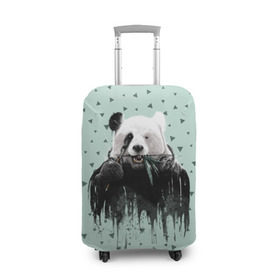 Чехол для чемодана 3D с принтом Панда-художник в Екатеринбурге, 86% полиэфир, 14% спандекс | двустороннее нанесение принта, прорези для ручек и колес | animal | art | artist | bear | beast | design | panda | style | арт | дизайн | животное | зверь | кисть | краски | медведь | панда | стиль | художник
