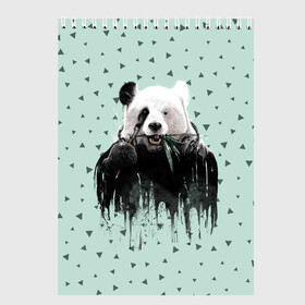 Скетчбук с принтом Панда-художник в Екатеринбурге, 100% бумага
 | 48 листов, плотность листов — 100 г/м2, плотность картонной обложки — 250 г/м2. Листы скреплены сверху удобной пружинной спиралью | animal | art | artist | bear | beast | design | panda | style | арт | дизайн | животное | зверь | кисть | краски | медведь | панда | стиль | художник
