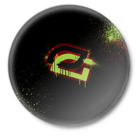Значок с принтом cs:go - OpTic gaming (Black collection) в Екатеринбурге,  металл | круглая форма, металлическая застежка в виде булавки | csgo | optic | ксго | оптик