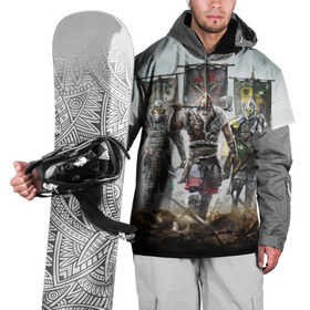 Накидка на куртку 3D с принтом For Honor в Екатеринбурге, 100% полиэстер |  | for honor | боевые топоры | воители | доспехи | мечи | трое 3 | шлем