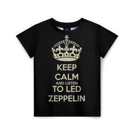 Детская футболка 3D с принтом Led Zeppelin в Екатеринбурге, 100% гипоаллергенный полиэфир | прямой крой, круглый вырез горловины, длина до линии бедер, чуть спущенное плечо, ткань немного тянется | led zeppelin