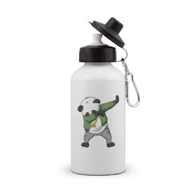 Бутылка спортивная с принтом Panda dab в Екатеринбурге, металл | емкость — 500 мл, в комплекте две пластиковые крышки и карабин для крепления | dab | dab n dance | panda dab | панда