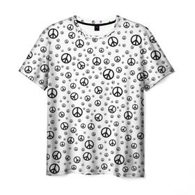 Мужская футболка 3D с принтом Peace Symbol в Екатеринбурге, 100% полиэфир | прямой крой, круглый вырез горловины, длина до линии бедер | Тематика изображения на принте: love | peace | symbol | знак | любовь | мир | пацифик | пацифика | сигнал | символ | хиппи
