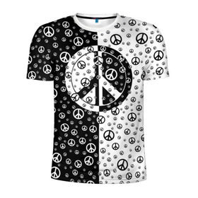Мужская футболка 3D спортивная с принтом Peace Symbol в Екатеринбурге, 100% полиэстер с улучшенными характеристиками | приталенный силуэт, круглая горловина, широкие плечи, сужается к линии бедра | love | peace | symbol | знак | любовь | мир | пацифик | пацифика | сигнал | символ | хиппи