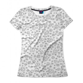 Женская футболка 3D с принтом Peace Symbol в Екатеринбурге, 100% полиэфир ( синтетическое хлопкоподобное полотно) | прямой крой, круглый вырез горловины, длина до линии бедер | 