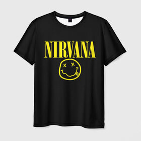 Мужская футболка 3D с принтом Nirvana в Екатеринбурге, 100% полиэфир | прямой крой, круглый вырез горловины, длина до линии бедер | curt | nirvana | кобейн | курт | нирвана