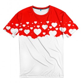 Мужская футболка 3D с принтом Сердечки в Екатеринбурге, 100% полиэфир | прямой крой, круглый вырез горловины, длина до линии бедер | 14 февраля | валентин | влюбленные | девушке | день святого валентина | жене | любимой | любимому | мужу | пара | парные | парню | подарок | подарок жене | подарок мужу