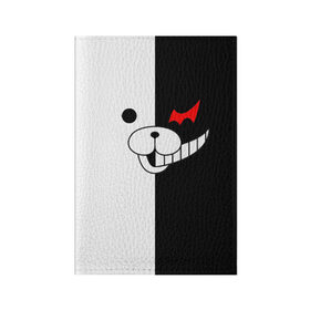 Обложка для паспорта матовая кожа с принтом Monokuma в Екатеринбурге, натуральная матовая кожа | размер 19,3 х 13,7 см; прозрачные пластиковые крепления | danganronpa | monokuma | данганронпа