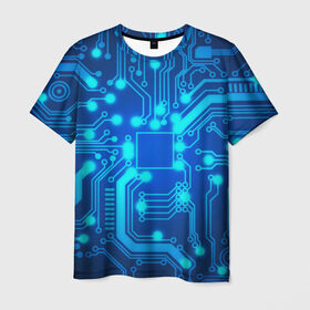 Мужская футболка 3D с принтом technology в Екатеринбурге, 100% полиэфир | прямой крой, круглый вырез горловины, длина до линии бедер | Тематика изображения на принте: 
