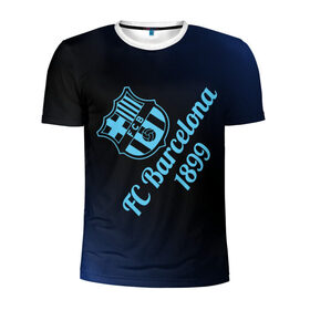 Мужская футболка 3D спортивная с принтом FC Barcelonа в Екатеринбурге, 100% полиэстер с улучшенными характеристиками | приталенный силуэт, круглая горловина, широкие плечи, сужается к линии бедра | barcelona | barsa | барса | барселона | футбол