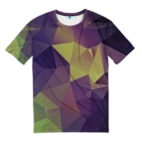 Мужская футболка 3D с принтом Грани абстракции в Екатеринбурге, 100% полиэфир | прямой крой, круглый вырез горловины, длина до линии бедер | абстракция | бумага | геометрия | грани | изгиб | линии | оптические | полигоны | полосы | постель | розовый | сочетания | текстура | треугольники