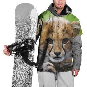 Накидка на куртку 3D с принтом Котёнок гепарда в Екатеринбурге, 100% полиэстер |  | гепард | дикая кошка | котёнок | кошка | лев | природа | тигр | хищник | ягуар