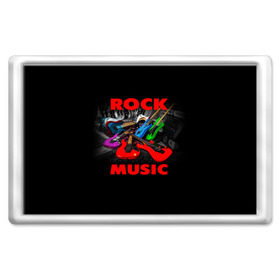 Магнит 45*70 с принтом Rock music в Екатеринбурге, Пластик | Размер: 78*52 мм; Размер печати: 70*45 | гитара | музыка | рок | рокер | электрогитара