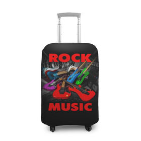 Чехол для чемодана 3D с принтом Rock music в Екатеринбурге, 86% полиэфир, 14% спандекс | двустороннее нанесение принта, прорези для ручек и колес | гитара | музыка | рок | рокер | электрогитара