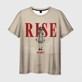 Мужская футболка 3D с принтом Rise в Екатеринбурге, 100% полиэфир | прямой крой, круглый вырез горловины, длина до линии бедер | Тематика изображения на принте: skillet