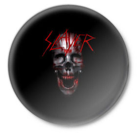 Значок с принтом Skull в Екатеринбурге,  металл | круглая форма, металлическая застежка в виде булавки | slayer | слейер