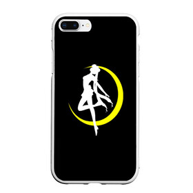 Чехол для iPhone 7Plus/8 Plus матовый с принтом Сейлор Мун в Екатеринбурге, Силикон | Область печати: задняя сторона чехла, без боковых панелей | logo | moon | девушка | детство | желтый | луна | мультик | мультики | черный