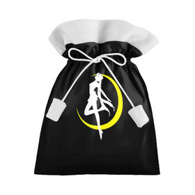 Подарочный 3D мешок с принтом Сейлор Мун в Екатеринбурге, 100% полиэстер | Размер: 29*39 см | Тематика изображения на принте: logo | moon | девушка | детство | желтый | луна | мультик | мультики | черный