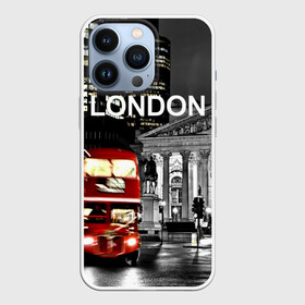 Чехол для iPhone 13 Pro с принтом Улицы Лондона в Екатеринбурге,  |  | bus | city | england | evening | lights | london | night | street | two storey | united kingdom | автобус | англия | великобритания | вечер | город | двухэтажный | лондон | ночь | огни | улица