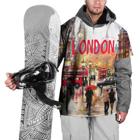 Накидка на куртку 3D с принтом Улицы Лондона в Екатеринбурге, 100% полиэстер |  | england | london | united kingdom | англия | великобритания | город | лондон