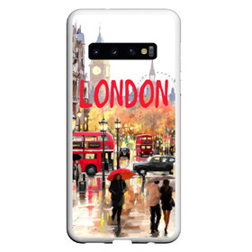 Чехол для Samsung Galaxy S10 с принтом Улицы Лондона в Екатеринбурге, Силикон | Область печати: задняя сторона чехла, без боковых панелей | england | london | united kingdom | англия | великобритания | город | лондон