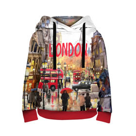 Детская толстовка 3D с принтом Улицы Лондона в Екатеринбурге, 100% полиэстер | двухслойный капюшон со шнурком для регулировки, мягкие манжеты на рукавах и по низу толстовки, спереди карман-кенгуру с мягким внутренним слоем | england | london | united kingdom | англия | великобритания | город | лондон