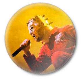 Значок с принтом Sing в Екатеринбурге,  металл | круглая форма, металлическая застежка в виде булавки | slipknot | слипкнот