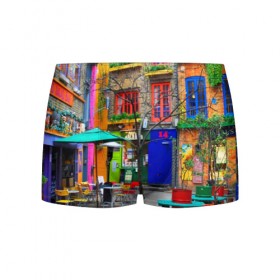 Мужские трусы 3D с принтом Улицы Лондона в Екатеринбурге, 50% хлопок, 50% полиэстер | классическая посадка, на поясе мягкая тканевая резинка | bright | city | color | courtyard | england | london | paint | street | united kingdom | англия | великобритания | город | дворик | краски | лондон | улица | цвет | яркие