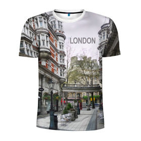 Мужская футболка 3D спортивная с принтом Улицы Лондона в Екатеринбурге, 100% полиэстер с улучшенными характеристиками | приталенный силуэт, круглая горловина, широкие плечи, сужается к линии бедра | Тематика изображения на принте: boulevard | city | england | london | street | united kingdom | англия | бульвар | великобритания | город | лондон | улица