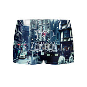 Мужские трусы 3D с принтом Улицы Лондона в Екатеринбурге, 50% хлопок, 50% полиэстер | классическая посадка, на поясе мягкая тканевая резинка | city | england | flag | heart | i | london | love | street | united kingdom | англия | великобритания | город | лондон | люблю | сердце | улица | флаг | я